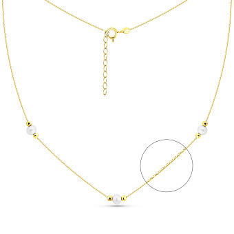 Фото Кольє з жовтого золота з перлинами (арт. 352767жпрлб)