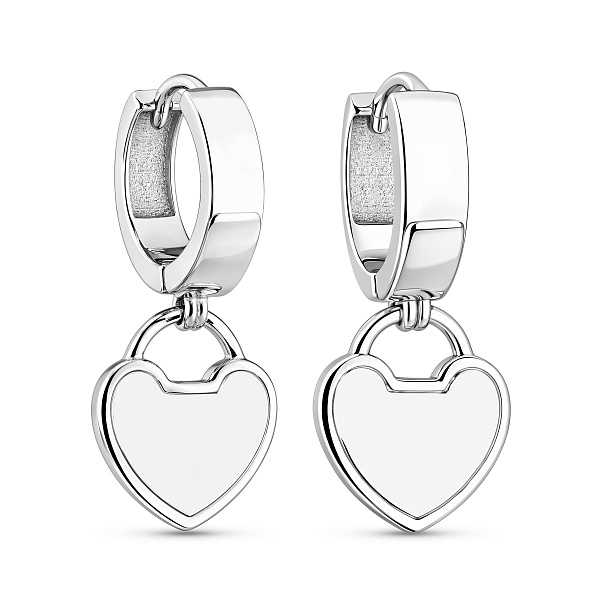 Серебряные серьги-конго Сердце (арт. 7502/10383/10) – изображение 1