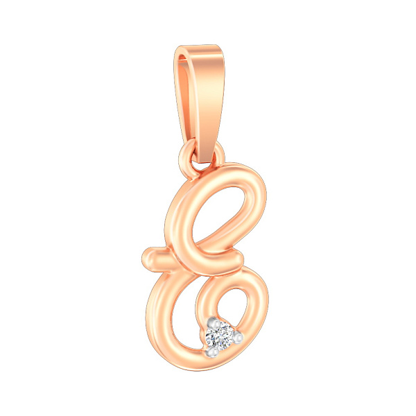 Золотая подвеска «Буква  Е» с фианитом (арт. 440624) – изображение 1