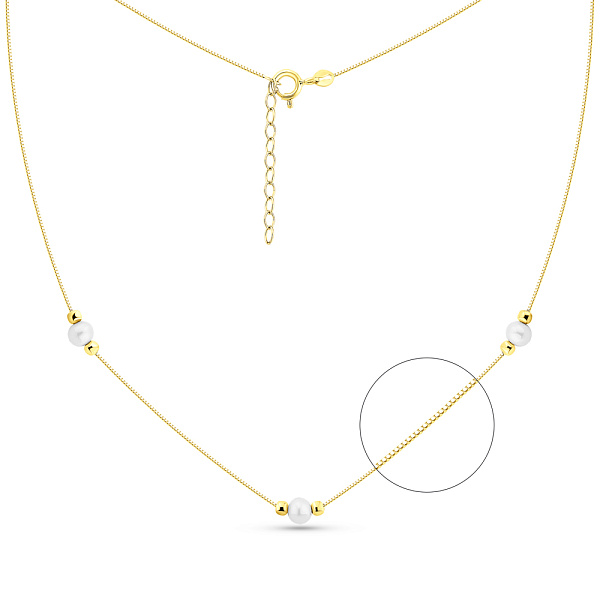 Кольє з жовтого золота з перлинами (арт. 352767жпрлб) – зображення 1