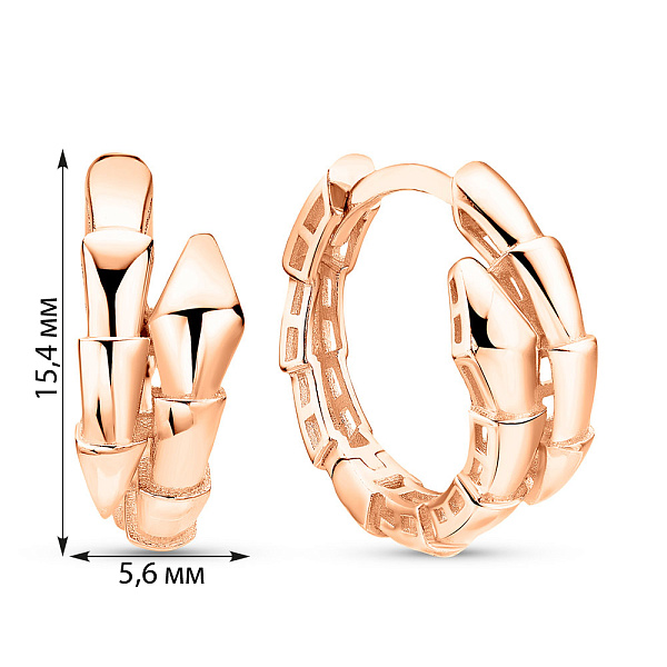 Серьги из красного золота Змея (арт. 1091093/15) – изображение 2