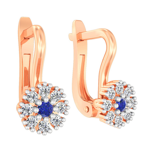 Золоті сережки з фіанітами (арт. 114203с) – зображення 1