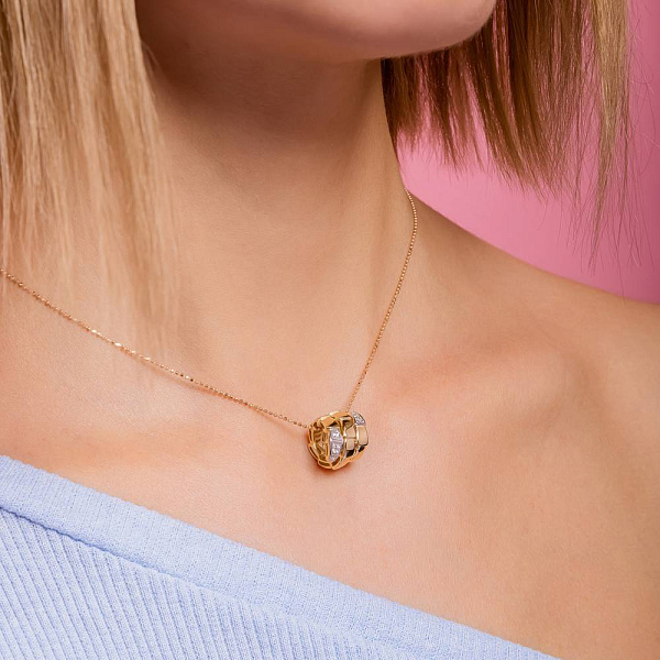 Золотая подвеска с фианитами (арт. 424854ж) – изображение 2