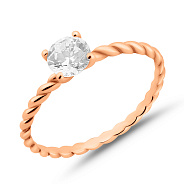 Фото Кольцо из красного золота с фианитом (арт. 140864)