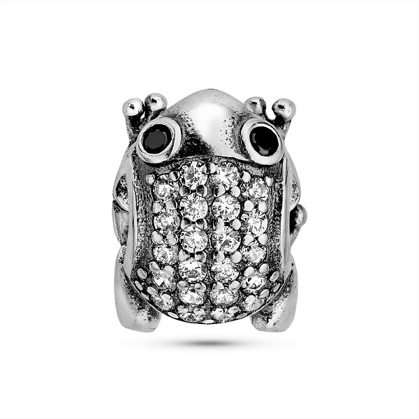 Серебряный шарм Жабка с фианитами (арт. 7903/4361) – изображение 1