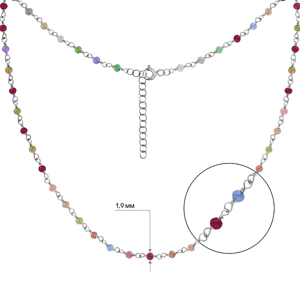 Колье из серебра с цветными альпинитами (арт. 7507/1686ацв) – изображение 2