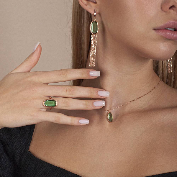 Золотое кольцо  с кварцем (арт. 154968Пкзм) – изображение 3