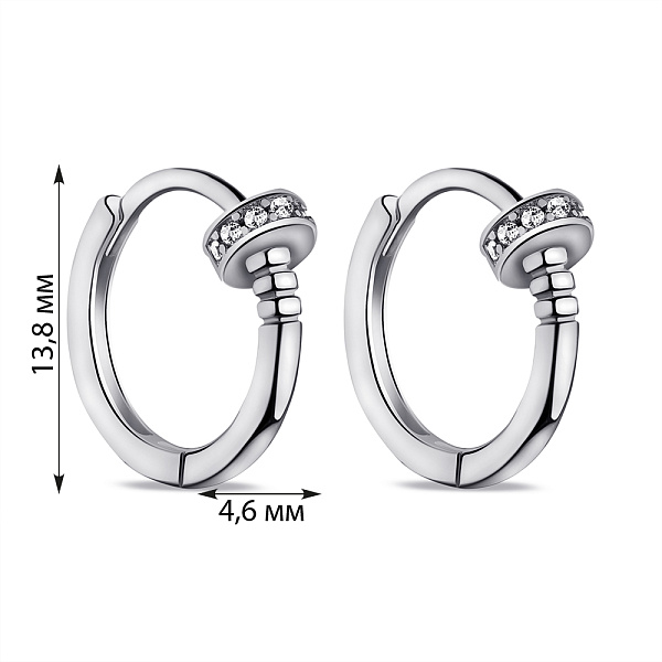 Серебряные серьги Гвозди с фианитами (арт. 7502/9609/15) – изображение 2