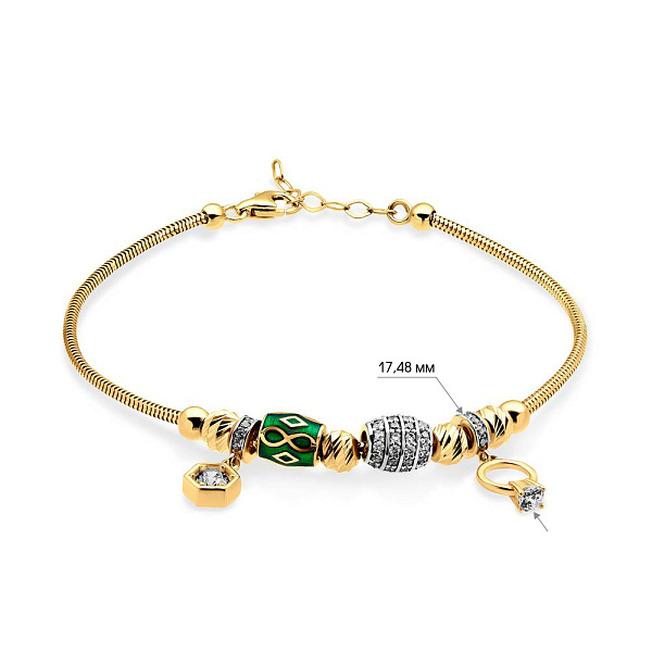 Золотой женский браслет с подвесками (арт. 325094жезП2) – изображение 2