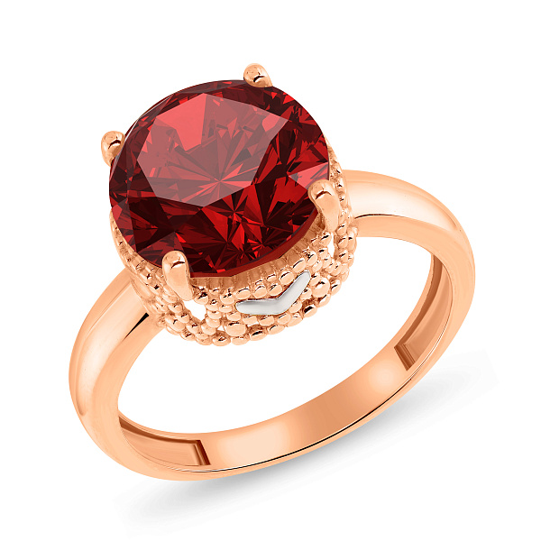 Золотое кольцо с кварцем (арт. 140573ПкГ) – изображение 1