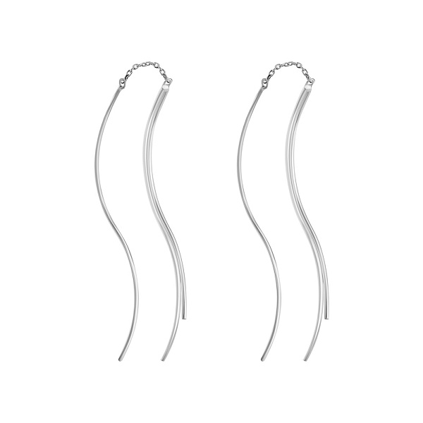 Золотые серьги-протяжки без камней (арт. 103660б) – изображение 1