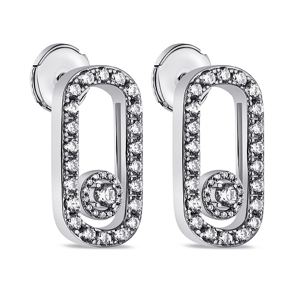 Серебряные серьги-пусеты с фианитами (арт. 7518/6658) – изображение 1