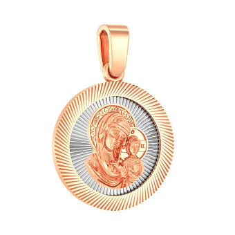 Золота ладанка іконка Божа Матір «Казанська» (арт. 440496кб)