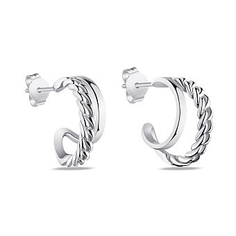 Фото Срібні сережки-пусети без каміння (арт. 7518/6116)