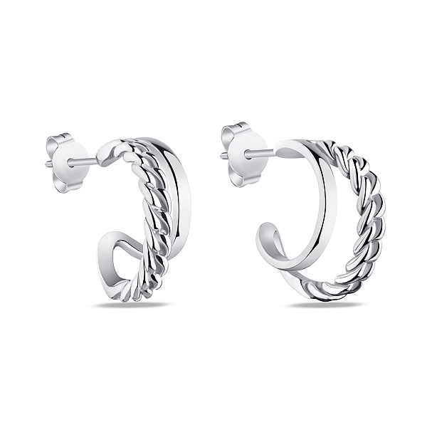 Срібні сережки-пусети без каміння (арт. 7518/6116) – зображення 1