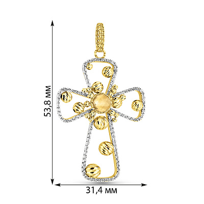 Золотой крестик Francelli с фианитом (арт. 424849жбж)