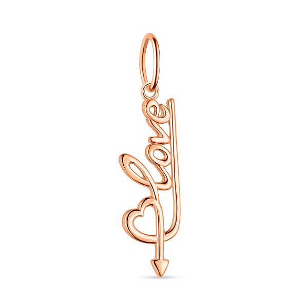 Подвес Love из красного золота (арт. 424503) – изображение 1