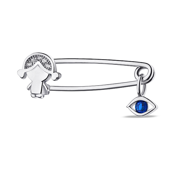 Серебряная булавка с фианитами (арт. 7511/БР2ФС/025ас) – изображение 1