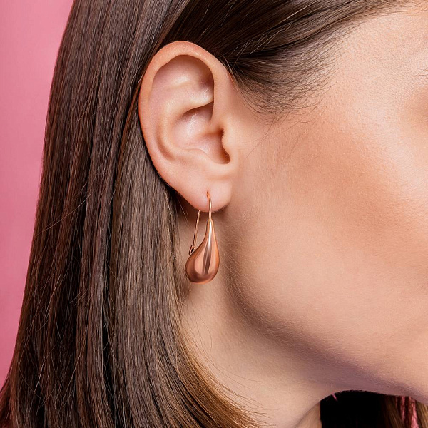 Серьги из красного золота Капля (арт. 1091457/2) – изображение 4