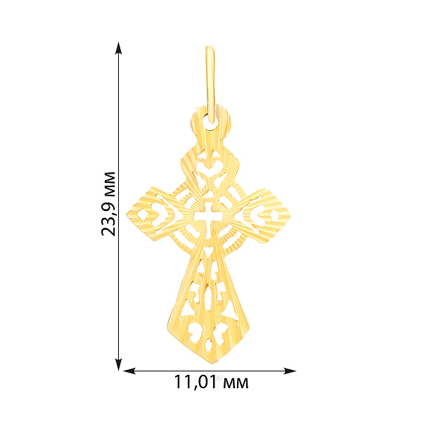 Крестик из желтого золота (арт. 504002ж) – изображение 2