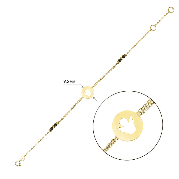 Браслет з жовтого золота з оніксом (арт. 324015жо) – зображення 3