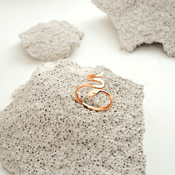 Каблучка «Змія» з червоного золота (арт. 140805) – зображення 2