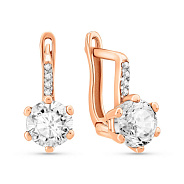 Серьги из красного золота с фианитами (арт. 104090)