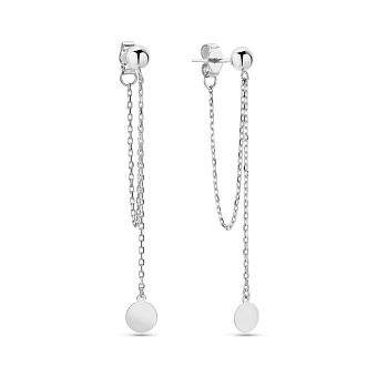 Фото Длинные серьги Fly из белого золота (арт. 109788/1б)