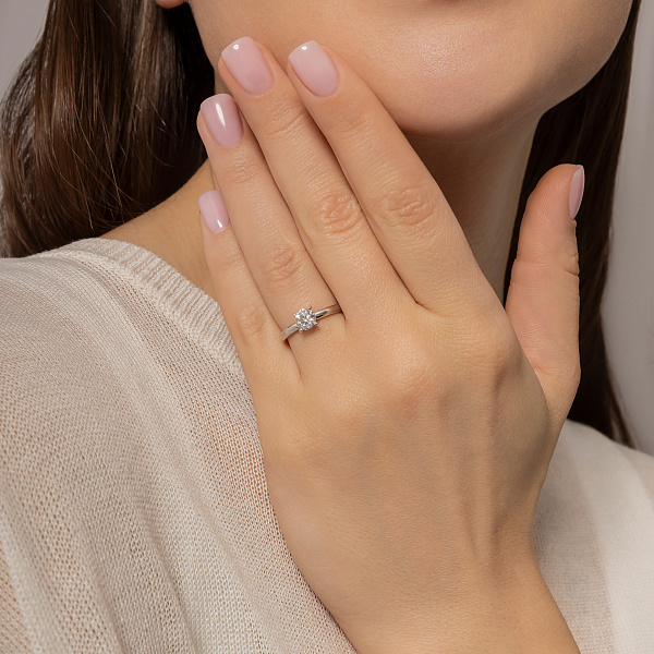 Заручальна каблучка з білого золота з діамантом (арт. К01116006046б) – зображення 4