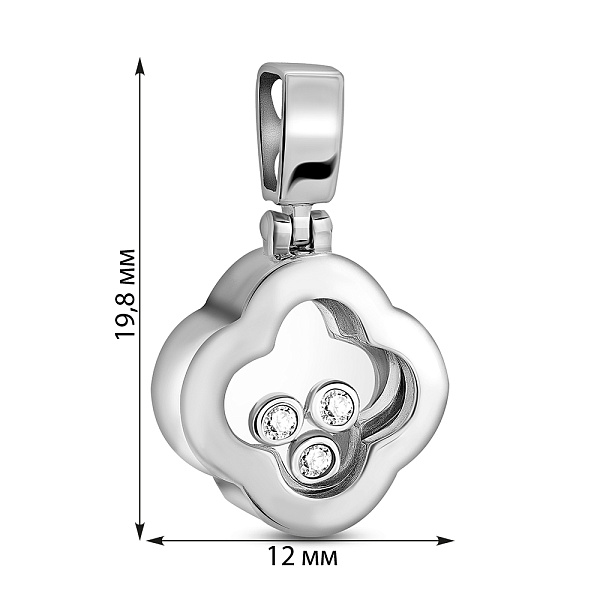 Подвес из белого золота с фианитам (арт. 423635б) – изображение 2