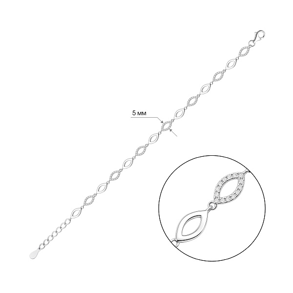 Серебряный браслет с фианитами (арт. 7509/5515) – изображение 2