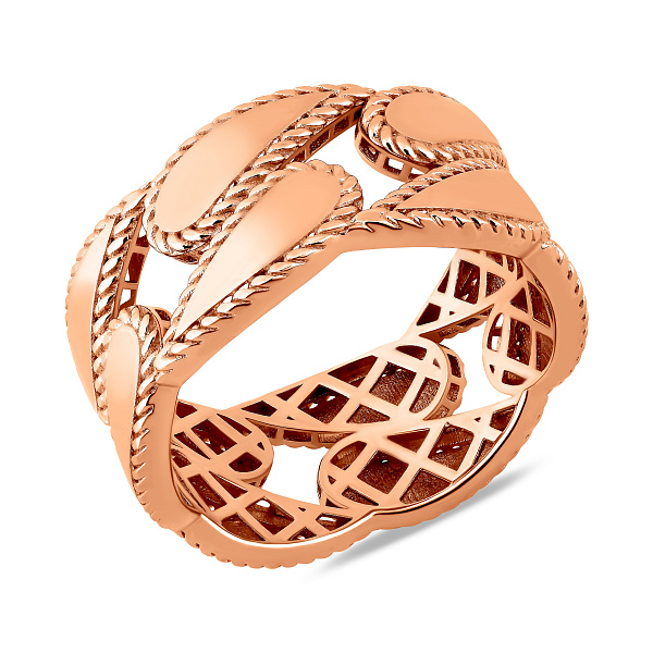 Кольцо Звенья из красного золота (арт. 156764) – изображение 1