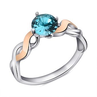 Серебряное кольцо с аквамарином (арт. 7201/216Амкп)