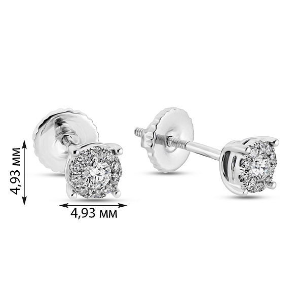 Золотые пусеты с бриллиантами (арт. С341099020б) – изображение 2