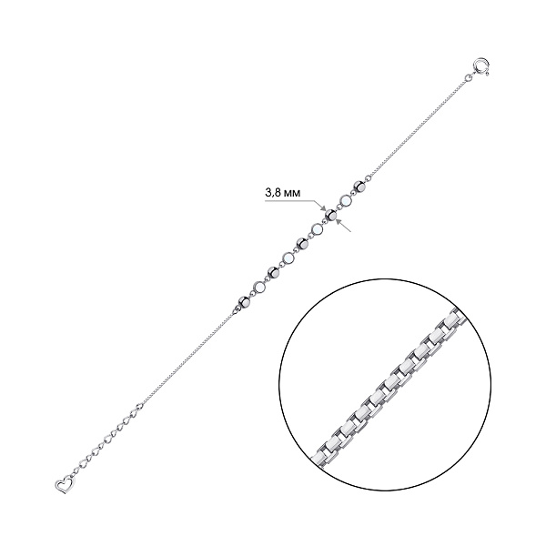 Серебряный браслет с перламутром (арт. 7509/4518п) – изображение 2