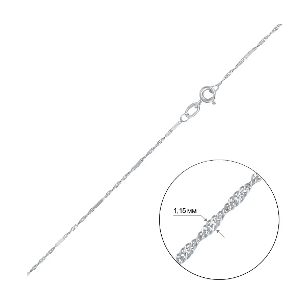 Цепочка из белого золота плетения Сингапур с пластинками (арт. ц305101б) – изображение 2