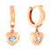 Золоті сережки підвіски «Серденька» з фіанітами (арт. 110163) – зображення 1