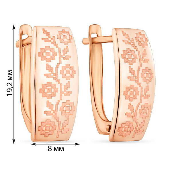 Золотые серьги с орнаментом (арт. 121624) – изображение 3