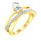Золота каблучка в жовтому кольорі металу з фіанітами Синергія (арт. 141101ж) – зображення 3