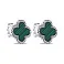 Сережки зі срібла з малахітом і фіанітами (арт. 7518/5108/15млх) – зображення 1