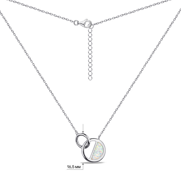 Серебряное колье с опалом (арт. 7507/2242Поб) – изображение 3