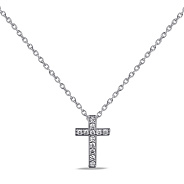 Серебряное колье Крестик с фианитами (арт. 7507/2133)