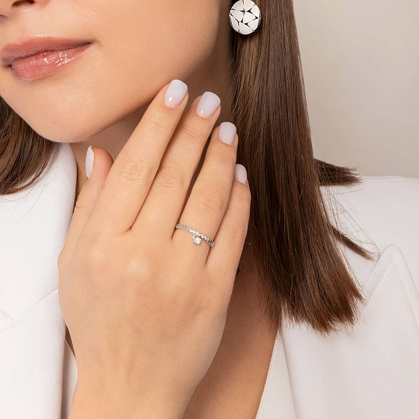 Каблучка з білого золота з діамантом (арт. К011781010б) – зображення 4