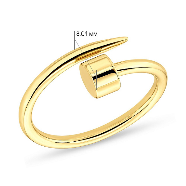 Каблучка "Цвях" незамкнута з жовтого золота (арт. 155300ж) – зображення 2