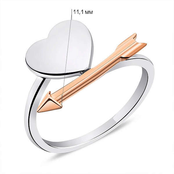 Серебряное кольцо с красным родированием (арт. 7501/6095бк) – изображение 2