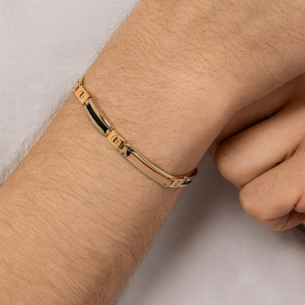 Браслет из красного и белого золота для мужчин (арт. 325535кбо) – изображение 2