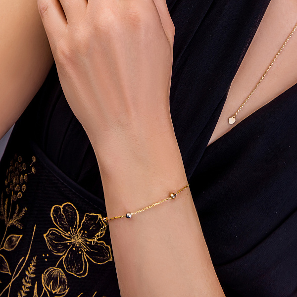 Браслет из белого и желтого золота (арт. 326573жб) – изображение 2