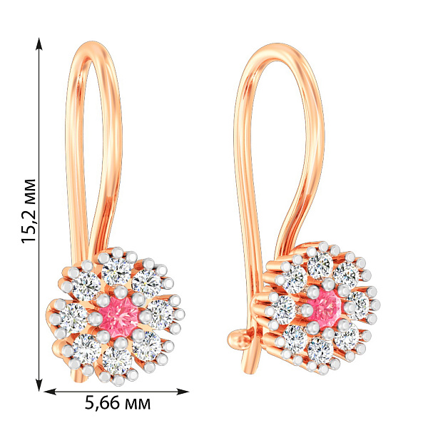 Дитячі золоті сережки з фіанітами (арт. 114201р) – зображення 3
