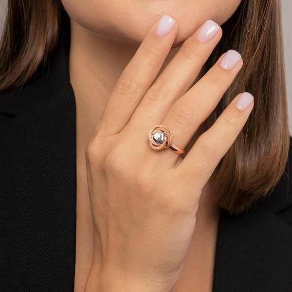 Кольцо из красного и белого золота (арт. 155490/1кб) – изображение 2