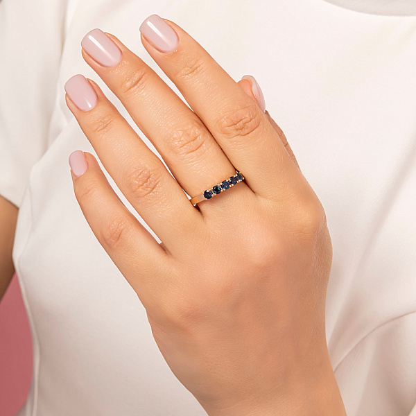 Золота каблучка з сапфірами (арт. 141027Пс) – зображення 2